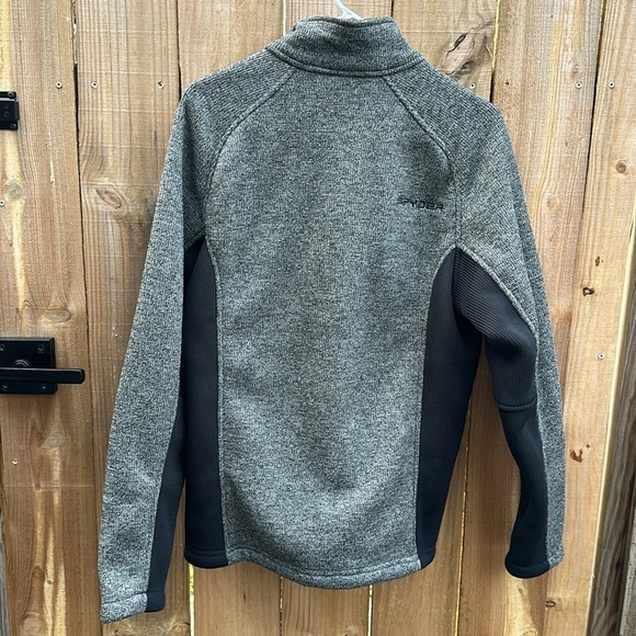 Spyder Heather Gray and Black Zip-Up Jacket Men's Size Medium - Picture 6 of 6